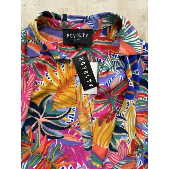 Royalty By Maluma Women's Tropical Wrap Dress Mini Farm Rio Beach Miami NWT Sz 6 - Picture 5 of 11